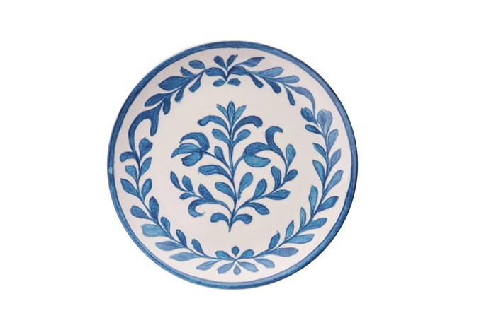 Hermia Juego de Platos de Servicio Cerámica Azul y Blanco 6 Piezas
